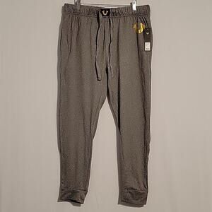 True Religion Loungewear joggers men's L (36-38) gray with gold logo comfort New